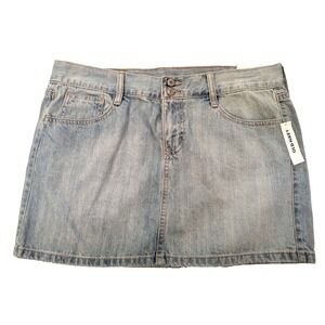 NWT Old Navy High Rise Denim Mini Skirt Womens Size 8‎ Light Blue Cotton Pockets